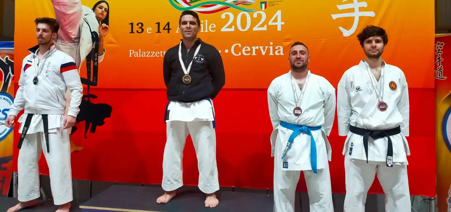 Morrys Guerra - ASD Ren.Bu.Kan karate Forlì, medaglia oro nel kata - Campionato nazionale di karate ACSI. Cervia Aprile 2024