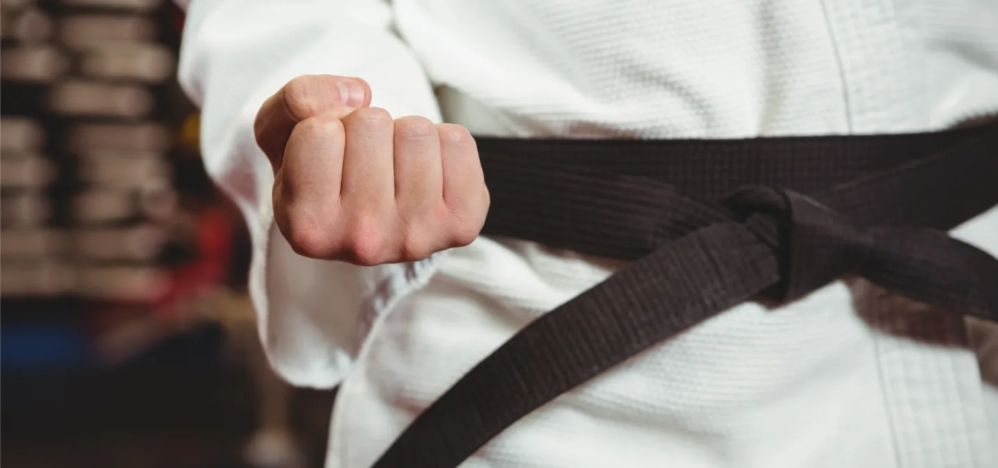 karate per l'autodifesa - immagine di karateka cintura nera